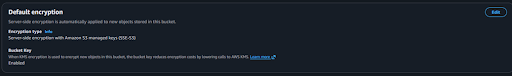 The Default Encryption section
