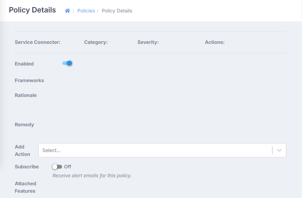 The Policy Details page