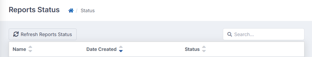 The Reports Status page