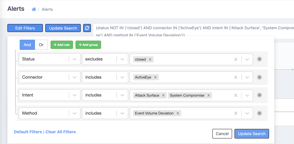 alerts filter builder - image